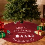 Jupe de sapin de Noël personnalisée Père Noël Style Elk avec noms Fête de Noël Décoration de la maison Cadeau d'hiver pour la famille