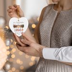 Personalised Our First Christmas Heart Ceramic Christmas Ornament with 1-6 Festival Stockings and Names Christmas Tree Decor Gift for Kids Family