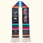 Personalized Mexican Graduation Stole Sash with Year and Text Graduation Gift for High School College University
