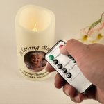 Personlig portrettfoto flammeløst LED-lys med navn og dato Sympati minnegave for tap av en elsket
