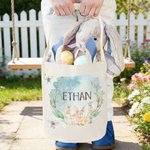 Personalised Dreamy Rabbit Flower Butterfly Cute Bunny Ears Easter Basket with Name Easter Egg Hunt Party Favors Gift for Kids Boys Girls