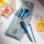 Personalised Cute Cartoon Character Birth Flower Makeup Brush Bag Set with Name and 8 Pcs Makeup Brushes Birthday Gift for Women Girls