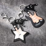 Personalized Guitar Rock Gesture Color-Changing NFC Keychain Birthday Gift for Music Lover