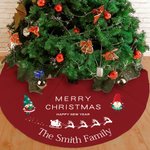 Jupe de sapin de Noël personnalisée Père Noël Style Elk avec noms Fête de Noël Décoration de la maison Cadeau d'hiver pour la famille