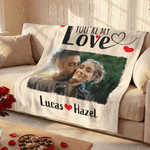 Personalized You Are My Love Multicolour Couple Photo Soft Throw Blanket with Names Daily Use Anniversary Valentine's Day Gift for Couples