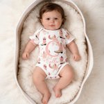 Personalised Sweet Cowgirl Bodysuit Swaddle Hat Headband Set with Name Soft Baby Girl Shower Photography Gift for Baby Newborn
