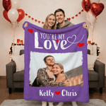 Personalized You Are My Love Multicolour Couple Photo Soft Throw Blanket with Names Daily Use Anniversary Valentine's Day Gift for Couples