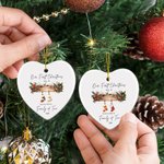 Personalised Our First Christmas Heart Ceramic Christmas Ornament with 1-6 Festival Stockings and Names Christmas Tree Decor Gift for Kids Family