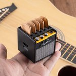 Personalised 3D Printing Retro Guitar Amp Shape Guitar Picks Holder Plectrum Storage Box with Name Birthday Gift for Musician Guitar Player