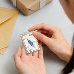 Personalized Crystal Birth Flower Postage Stamp Acrylic Fridge Magnet with Initials Home Decor Birthday Gift for Family Friend