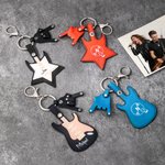 Personalized Guitar Rock Gesture Color-Changing NFC Keychain Birthday Gift for Music Lover