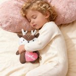 Personalised Heart Cute Deer Soft Stuffed Plush Toy with Name Valentine's Day Birthday Gift for Kids Toddlers