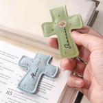 Personalizado Mariposa Flor de Nacimiento Cruz de cuero de la PU Marcapáginas magnético Clip Primera Comunión Bautizo Vuelta a la Escuela Regalo para los cristianos