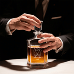 Personalized Heart Holding Finger Whiskey Decanter 2 Glasses Box Set with Engraved Name Anniversary Valentine's Day Gift for Couple Liquor Lover