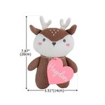 Personalised Heart Cute Deer Soft Stuffed Plush Toy with Name Valentine's Day Birthday Gift for Kids Toddlers