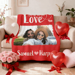 Personalized You Are My Love Multicolour Couple Photo Soft Throw Blanket with Names Daily Use Anniversary Valentine's Day Gift for Couples