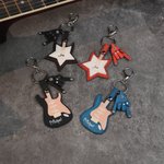 Personalized Guitar Rock Gesture Color-Changing NFC Keychain Birthday Gift for Music Lover