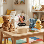 Veilleuse LED en acrylique avec nom et base en bois pour petite fille avec noeud personnalisé Cadeau d'anniversaire pour fille noire