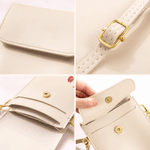 Personalized Birth Flower Portable PU Leather Crossbody Bag with Name and Touch Screen Window Travel Daily Use Birthday Gift for Women