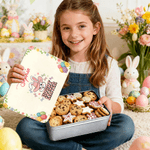 Gepersonaliseerde Howdy Pasen Schattige Bunny Paaskoekjes Blikken Doos met Naam Paasfeest Paasgeschenk voor kinderen