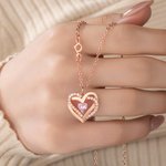 Pendentif ou collier de cœur personnalisé avec pierre de naissance - Nom ou initiale au choix - Cadeau d'anniversaire fête des Mères pour les femmes