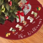 Jupe de sapin de Noël personnalisée Père Noël Style Elk avec noms Fête de Noël Décoration de la maison Cadeau d'hiver pour la famille