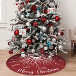 Jupe de sapin de Noël personnalisée Père Noël Style Elk avec noms Fête de Noël Décoration de la maison Cadeau d'hiver pour la famille