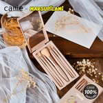 Personalized Cute Tail-Bouncing Marsupilami 5 Pcs Makeup Brush Storage Box Set with Name Birthday Wedding Gift for Women | Callie × Marsupilami®