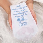 Personalised Embroidery Something Blue Birth Flower 100% Cotton Lace Wedding Handkerchief with Name and Date Wedding Gift for Bride