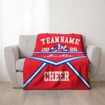 Gepersonaliseerde Multicolor Cheerleading Pompom Zachte Deken met Naam Jaar Huisdecoratie Verjaardag Team Cadeau voor Cheerleaders Coaches