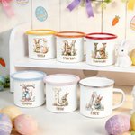 Tasse en émail 355 ml personnalisée avec initiale et nom - Cadeau d'anniversaire Pâques pour les enfants