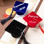Gepersonaliseerde Ringdoos met Afstudeerhoedje Lichting 2026 met Naam en Tekst Afstudeercadeau voor Afgestudeerden