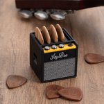 Personalised 3D Printing Retro Guitar Amp Shape Guitar Picks Holder Plectrum Storage Box with Name Birthday Gift for Musician Guitar Player