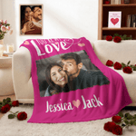 Personalized You Are My Love Multicolour Couple Photo Soft Throw Blanket with Names Daily Use Anniversary Valentine's Day Gift for Couples