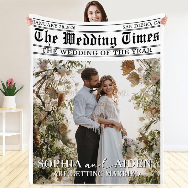 Couverture douce avec textes et noms Décoration d'intérieur Mariage Saint-Valentin Cadeau pour les couples