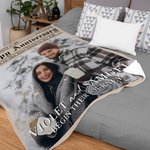 Couverture douce avec textes et noms Décoration d'intérieur Mariage Saint-Valentin Cadeau pour les couples