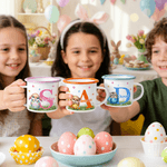 Tasse en émail avec nom et initiales personnalisée Multicolore Mute Animal Easter Egg 12 oz Easter Party Gift for Boys Girls