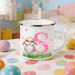 Tasse en émail avec nom et initiales personnalisée Multicolore Mute Animal Easter Egg 12 oz Easter Party Gift for Boys Girls