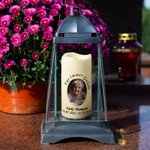 Personalisierte Porträt LED-Kerze mit Namen Datum Flammenlos Sympathie Memorial Geschenk zum Verlust eines Geliebten Menschen