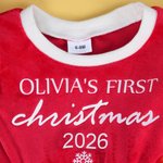Personalized Baby Girl Red Tutu Dress Bow Headband Outfit with Name and Year Holiday Party Outfit Christmas Gift for Baby Girls