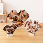 Personliga foton Collage Hjärtformade byggstenar Pussel med namn Heminredning Födelsedag Jubileum Present till familj Vänner