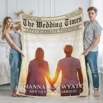Couverture douce avec textes et noms Décoration d'intérieur Mariage Saint-Valentin Cadeau pour les couples