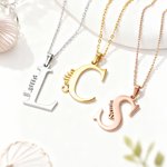 Tu inicial, tu historia - Collar personalizado con inicial y nombre - Regalo de cumpleaños graduación o aniversario