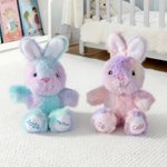 Giocattolo di peluche coniglietto di peluche personalizzato con nome e anno, riempitivo per cesto pasquale e regalo di compleanno per bambini