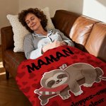 Couverture Douce Personnalisée avec Nom et Texte Style de la Paresseux Cadeau d'Anniversaire pour Enfants et Famille