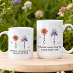 Personalised Crystal Birth Flower 11 oz 15 oz Mug with Name Daily Use Birthday Gift for Friends Best Friends