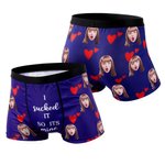 Personalisierte Gesichtsfoto Boxershorts mit Liebe-Herzen I Sucked It So Its Mine Herrenunterwäsche Valentinstag Geburtstag Geschenk
