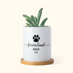 Vaso per piante in ceramica personalizzato con base in legno Regalo di cordoglio per chi ama gli animali domestici
