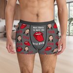 Spersonalizowane zdjęcie twarzy Best Dick Red Lip Lick Męska bielizna Bokserki z imieniem Walentynkowy prezent rocznicowy dla chłopaków
