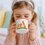 Tasse en émail avec nom et initiales personnalisée Multicolore Mute Animal Easter Egg 12 oz Easter Party Gift for Boys Girls